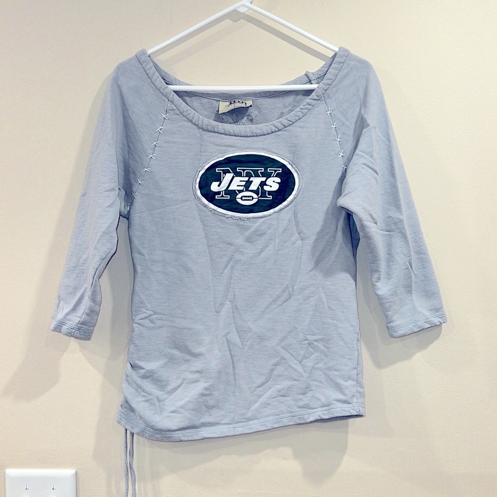 🔥Jets Gray Women's Top with Logo Size L EC🔥 - Picture 2 of 8